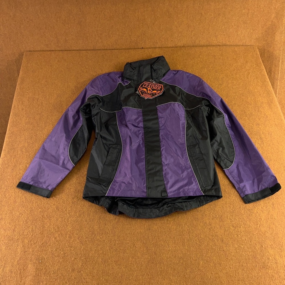 Milwaukee Leather Womens Size Medium Purple Black Oxford Water Proof Jacket NWT